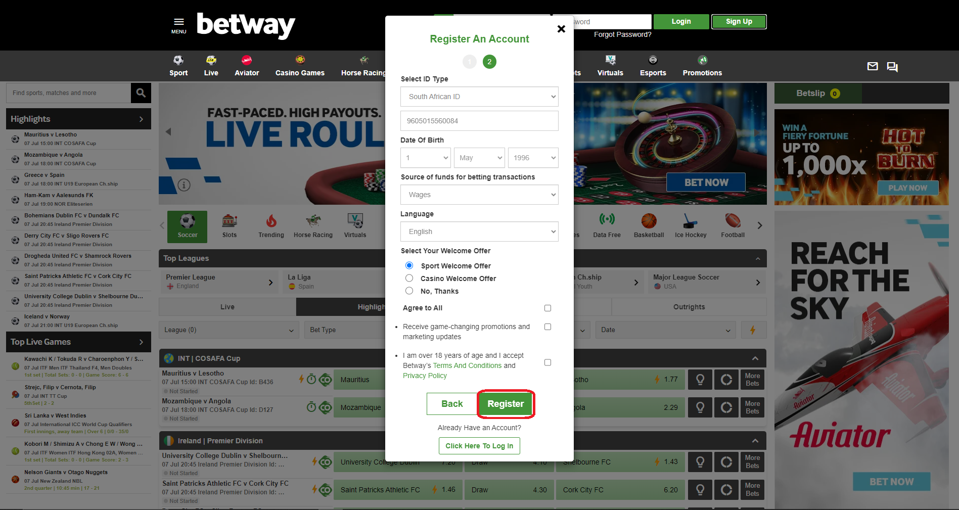 Betway logo Sportbettingsporter