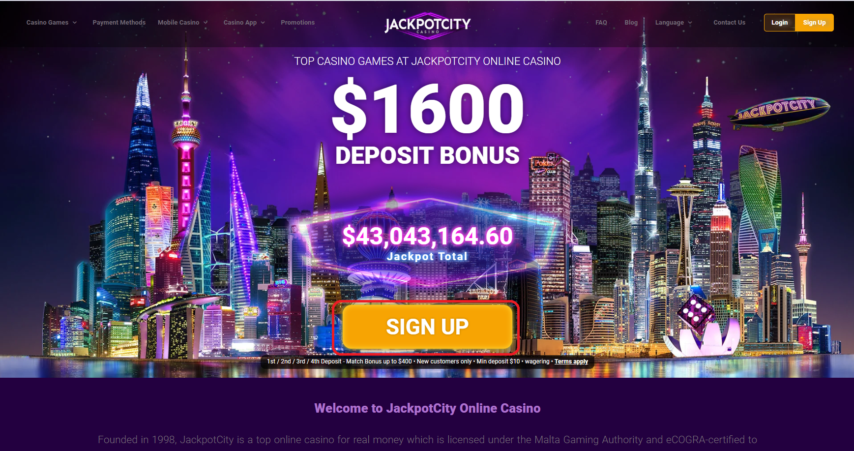 Jackpot City logo Sportbettingsporter