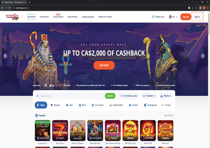 Vulkan Vegas logo Sportbettingsporter
